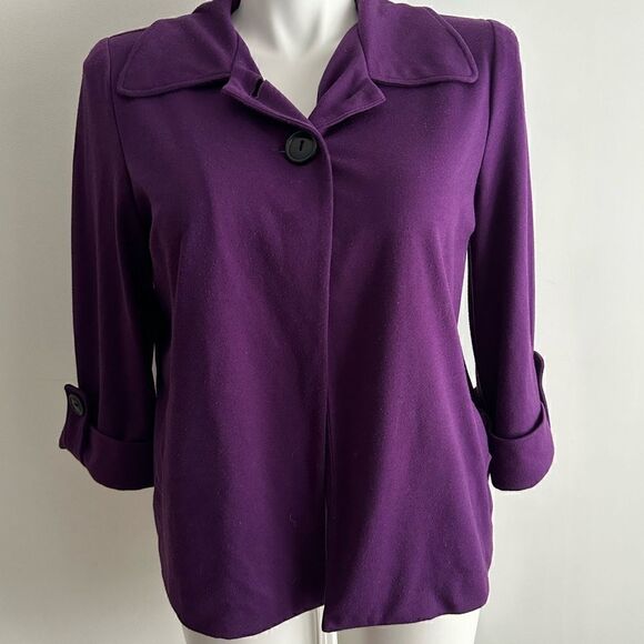 Purple Harvé Bernard Jacket/Cardigan, Size Large - Picture 2 of 8
